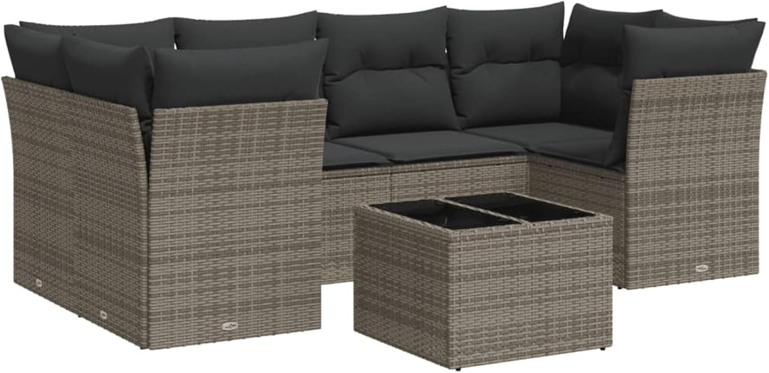 Camerina 3249109 ガーデンソファ7点セット クッション付き グレー Camerina 3249109 ガーデンソファ7点セット クッション付き グレー