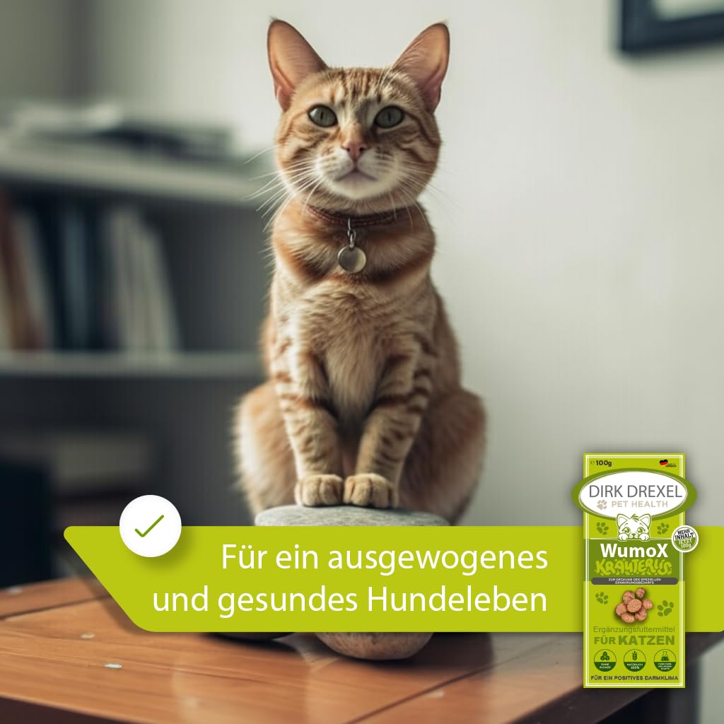 WumoX Herblis para Gatos | Trata con extractos de Hierbas | nutrición Natural para Fortalecer el Medio intestinal | con vermut Real | Alternativa Natural