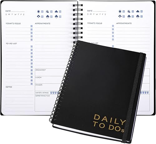 Cheneyboo Daily To Dos Sin Fecha: Cuaderno de lista de tareas, diario diario, 5.7 x 8.5 pulgadas, planificador diario de lista de tareas pendientes,