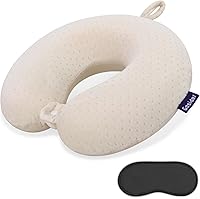 Vista 1 de Almohada de Espuma Viscoelástica para el Cuello, Cómoda Almohada de Viaje para el Cuello, Soporte para Cuello y Cabeza, Ligera y Portátil, Almohada