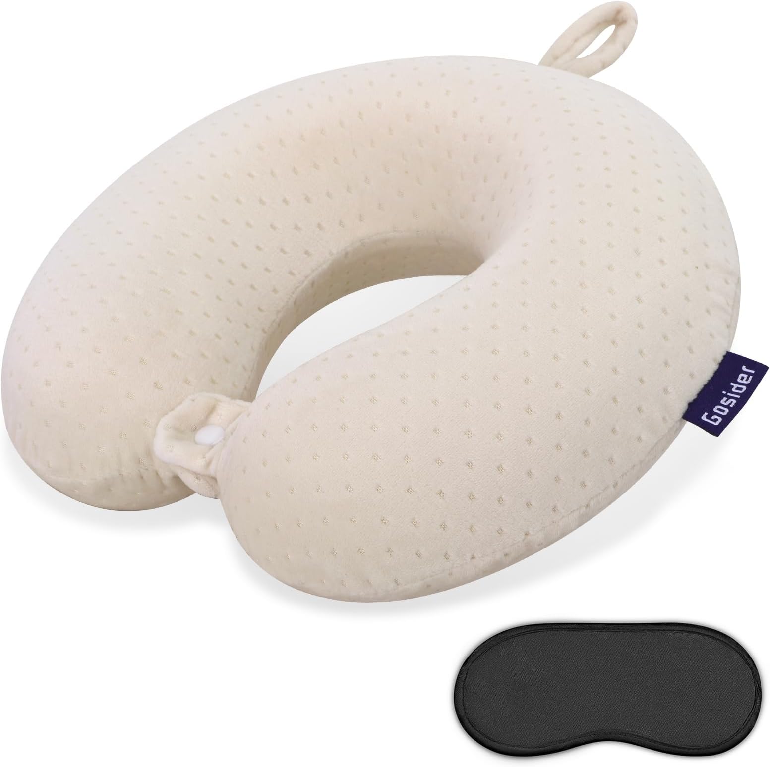 Memory Foam Neck Pillow Comfortable Travel Neck Pillow Neck and Head Support Lightweight Portable Airplane Travel Pillow for Sleeping, Traveling,Car, Train, Bus and Home Use Beige
