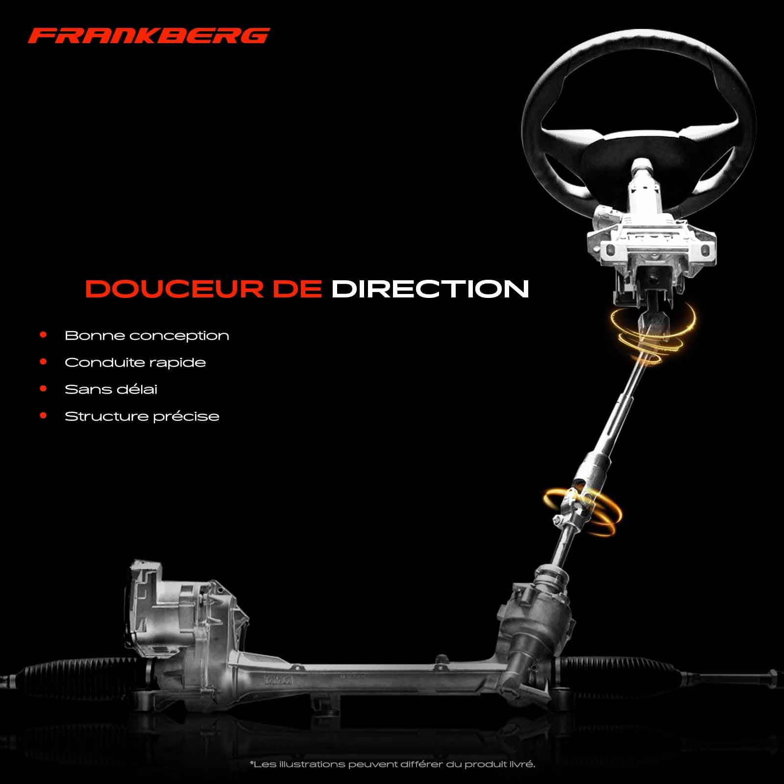 Frankberg Joint d'arbre de direction, colonne de direction 8K1419753G | Compatible avec: A4 Avant 8K5, A4 Allroad 8KH, A5 Sportback 8TA, A5 8T3, A4 8K2, A5 Cabriolet 8F7