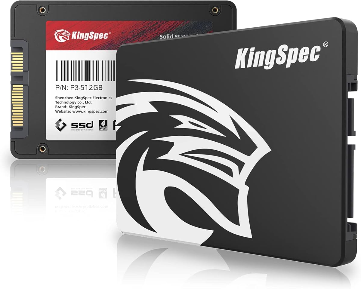 KingSpec 512GB 2.5" SATA Festplatte Intern SSD SATA 3 interne SSD 3D NAND Flash, 2.5 Zoll kompatibel mit Desktop/Laptop