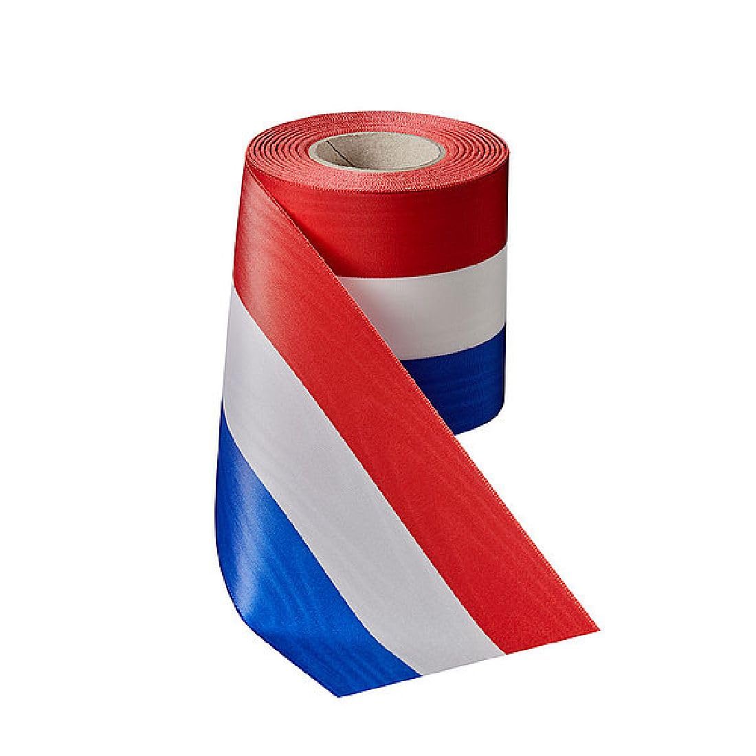 Moire Nationalband, Breite: 100 mm, Länge: 25 Meter, blau-weiß-rot