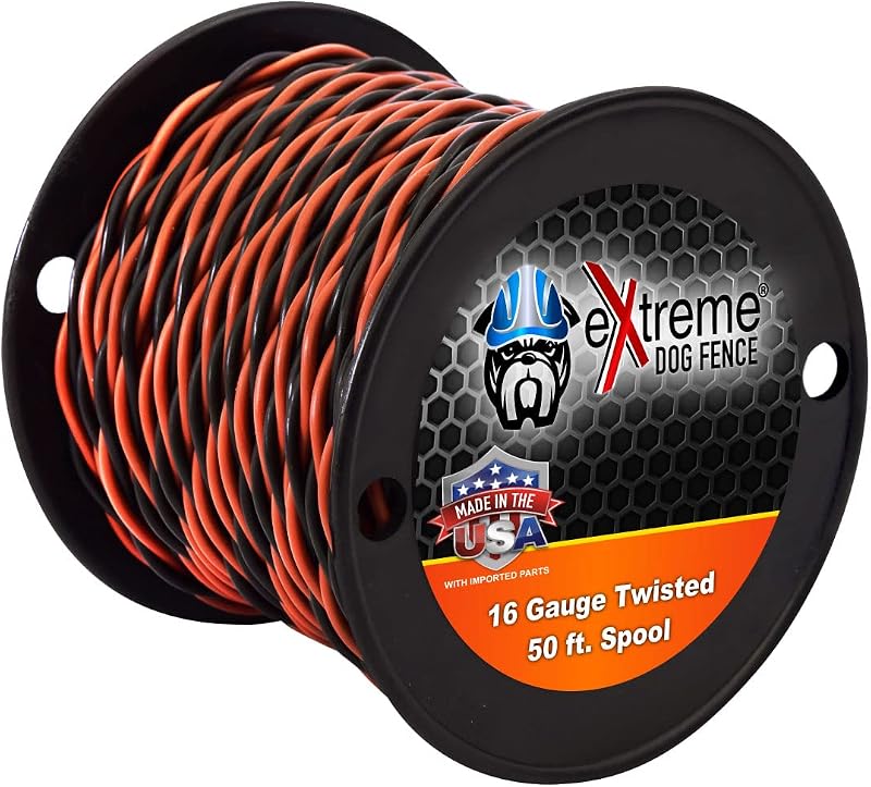 Fio trançado para cerca elétrica de cães Extreme Dog Fence, calibre 16, cabo pré-trançado com 15,24 m