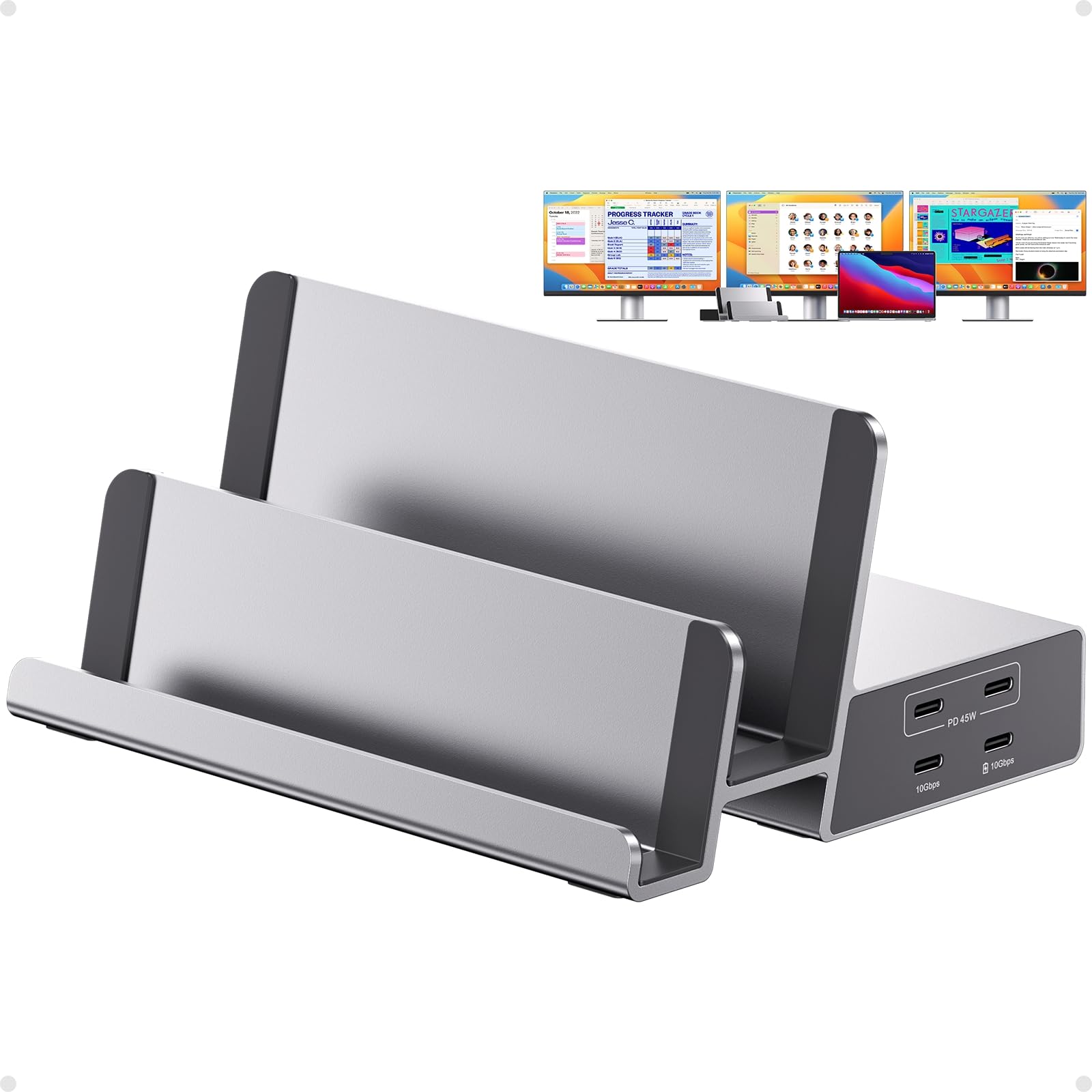 トップス THETOE Evriopis Docking Tops PULWTOP Triple Display Docking Station with Dual Stand, 19-in-1