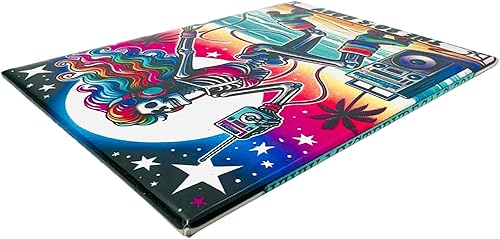 Miniatura 2 de The 80's Baby Skeleton Magnet  3.5" Retro Roller Skating Skeleton with Boombox & Rainbow Hair  Funny 80s Nostalgia Fridge Magnet Vibrant Beach Art