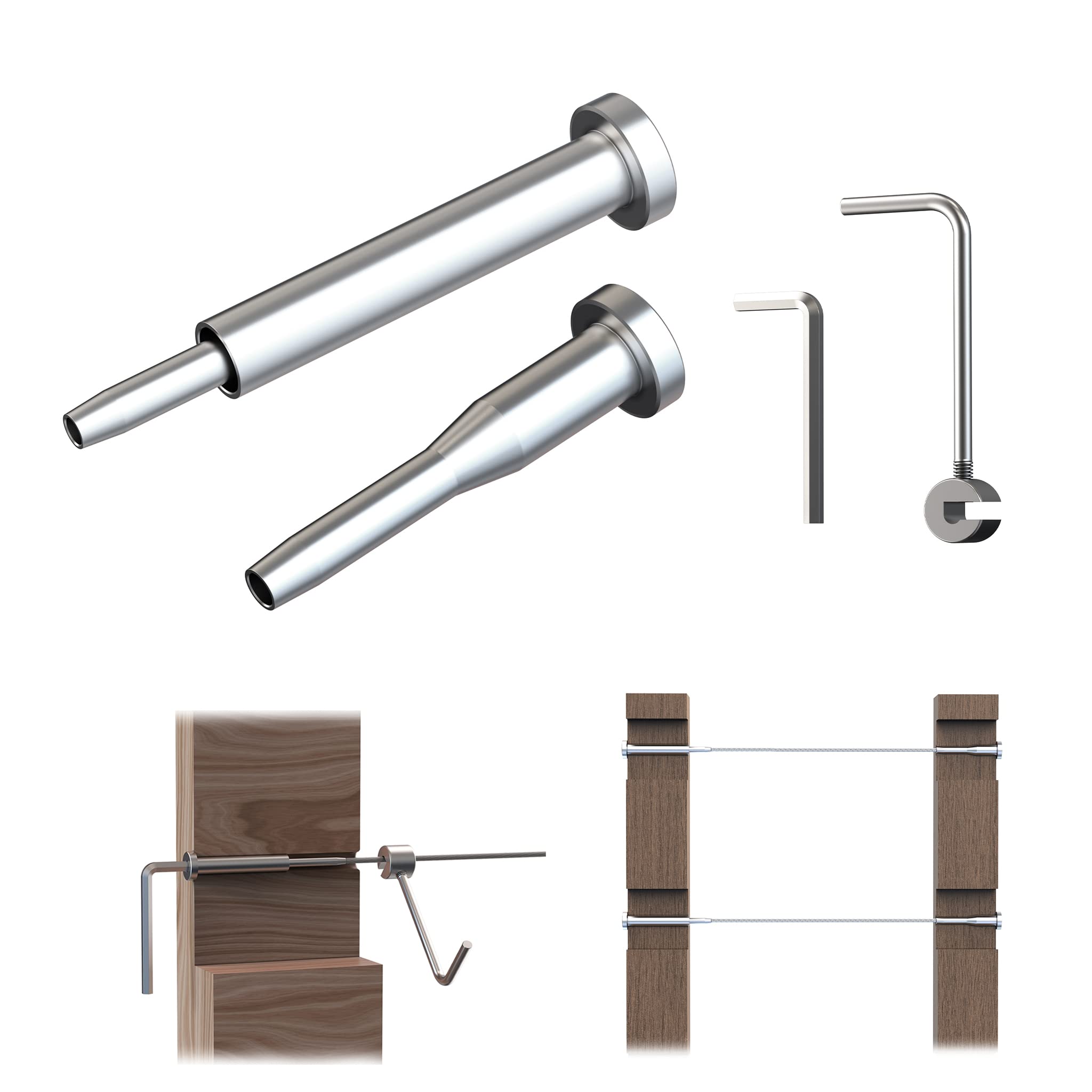Hidden Railing Connectors Dawn Railing 20 Pairs Cable Railing Hardware Kit Invisible Stainless ...