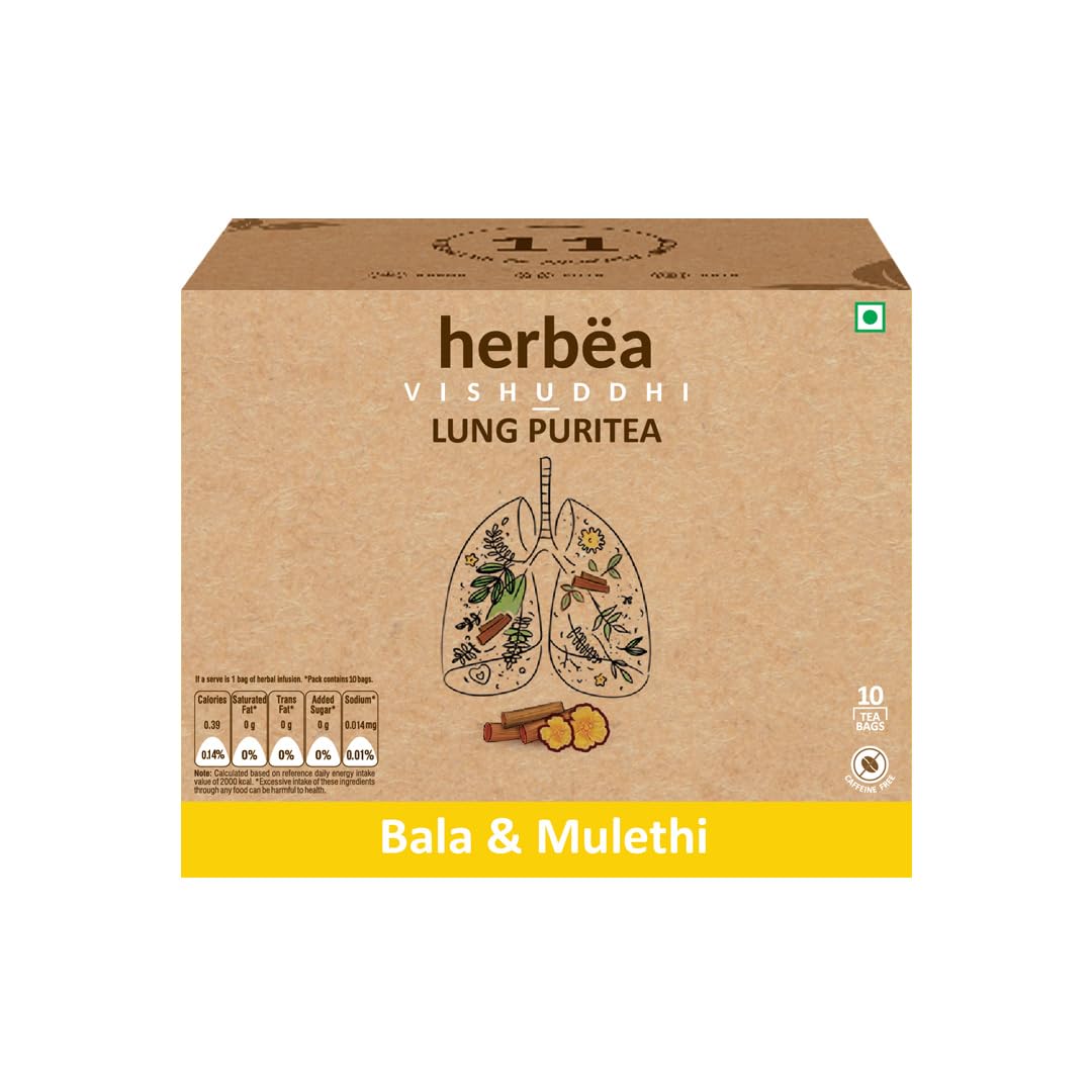 Herbea Lung Puritea Herbal Infusion Tea Bags Box (10 Bags)-image-2