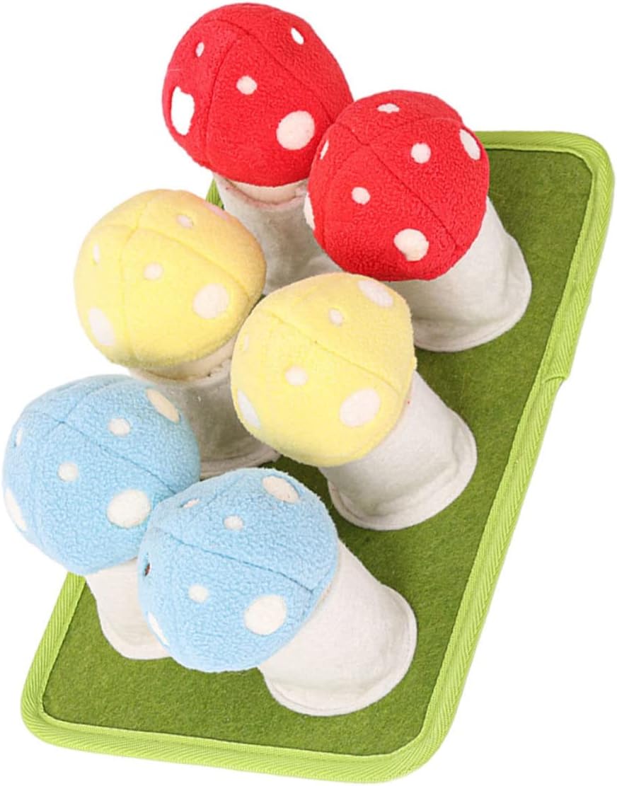 COLLBATH Mushroom Design Dog Foraging Mat Slow Feeder Pad Soft Breathable Chew for Training and Feeding Cats and Dogs Stimulates Natural Foraging Instincts and Reduces Choking Risk