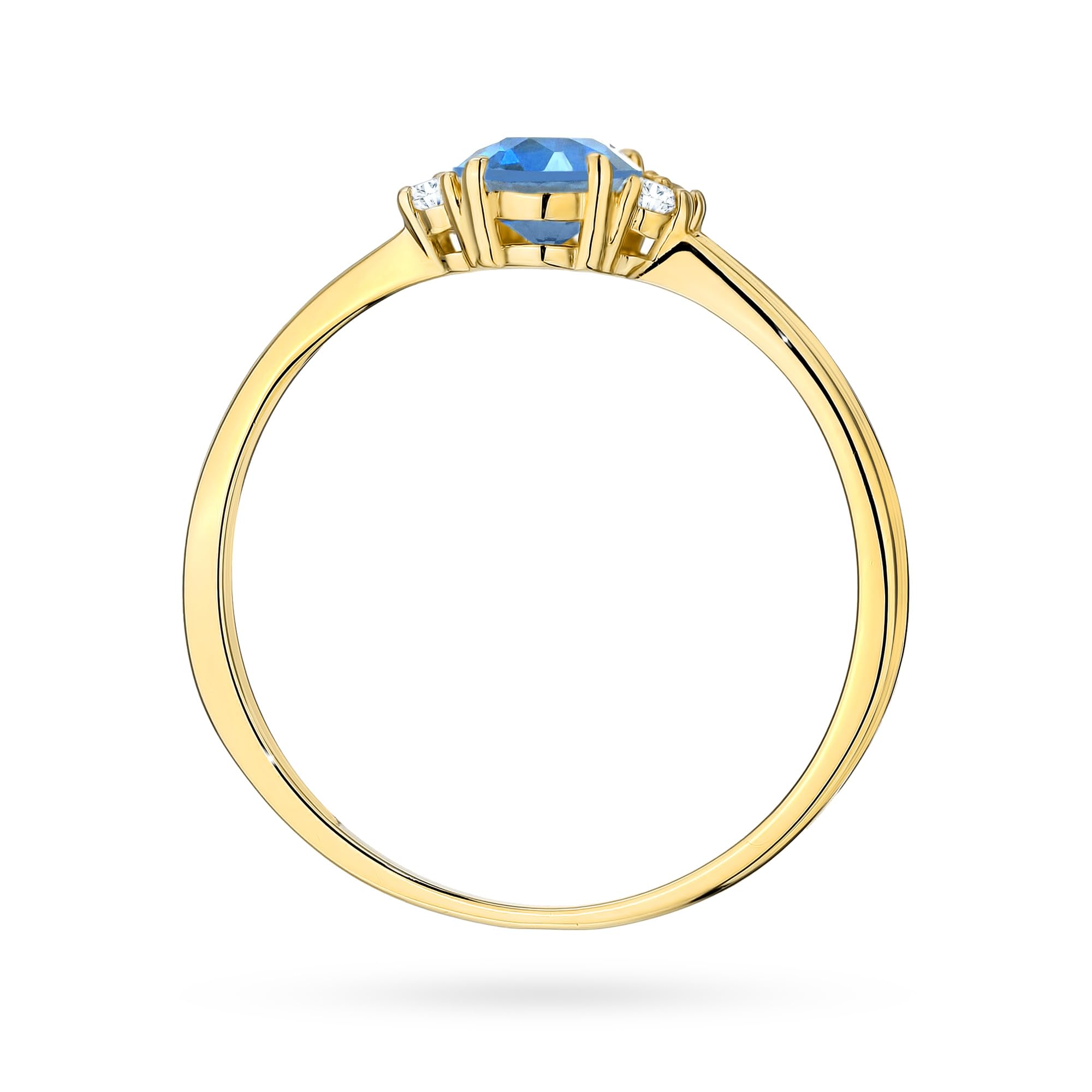 MARKO Goldring Damen 333 Echtgold mit blauem Zirkonia – 8 Karat Ring Gold Damen, eleganter Verlobungsring, Damenring mit Stein, Goldschmuck Geschenk für Frauen