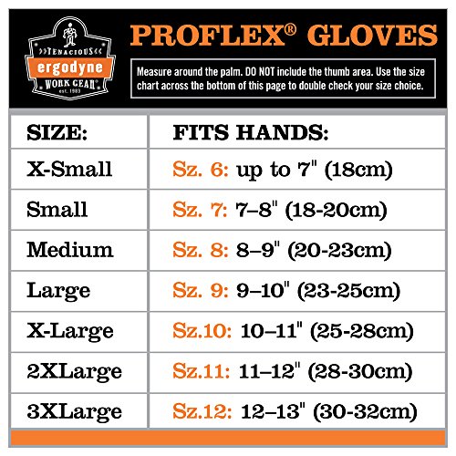 Ergodyne Proflex 9000 Certified Lightweight Anti-Vibration Work Glove, X-Large,Black #TOP3