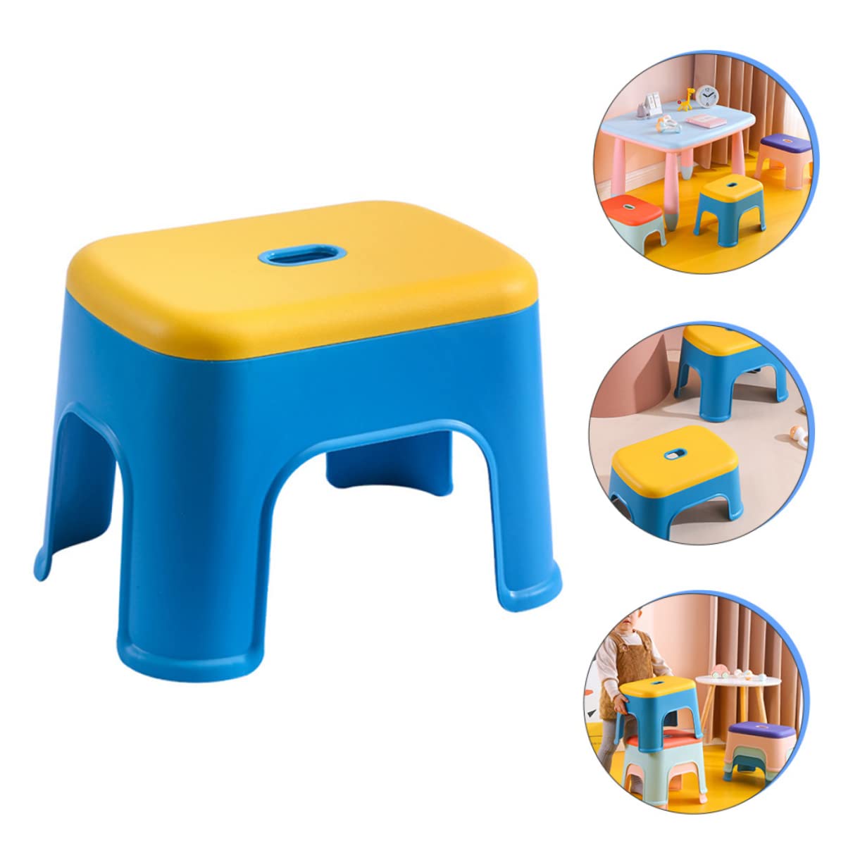 TOYANDONA Taburete de Escalón Infantil de PP, Antideslizante y Ligero, para Niños Pequeños, Fácil de Guardar, Adecuado para Dormitorio y Guardería