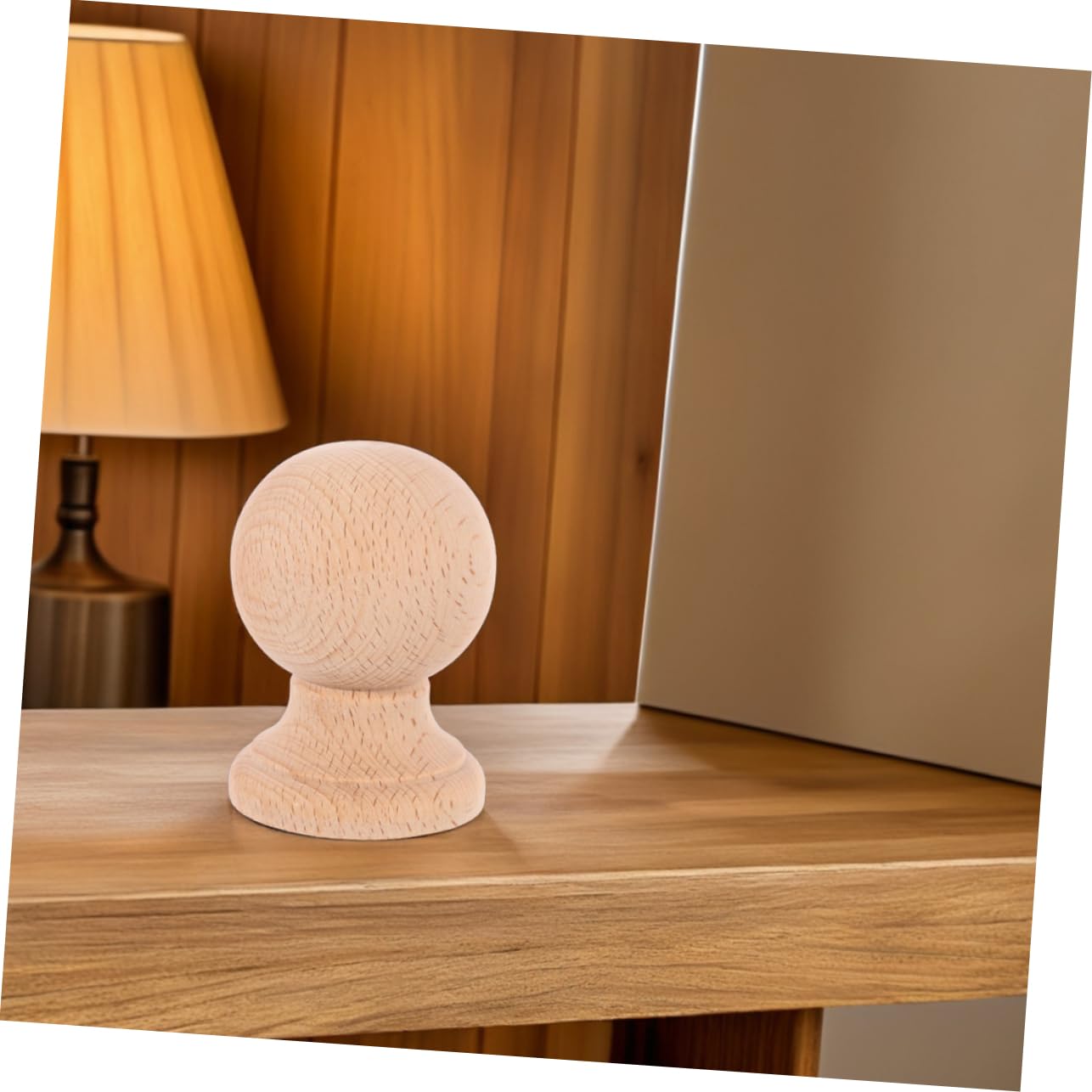 BESTOYARD Stabiler Holzspindel Dekorationsaufsatz aus Massivholz mit Römischem Stil und Tragfähigkeit für Verschiedene Innenräume