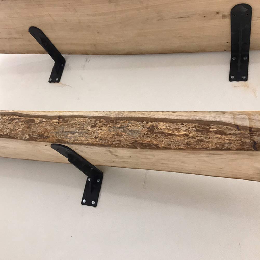 Supports d'étagère Charge Lourde 10/15/20/25/30 cm, étagères flottantes Noires rustiques industrielles, equerre Etagere pour la Maison, Le Garage, la Cuisine, Lot de 2