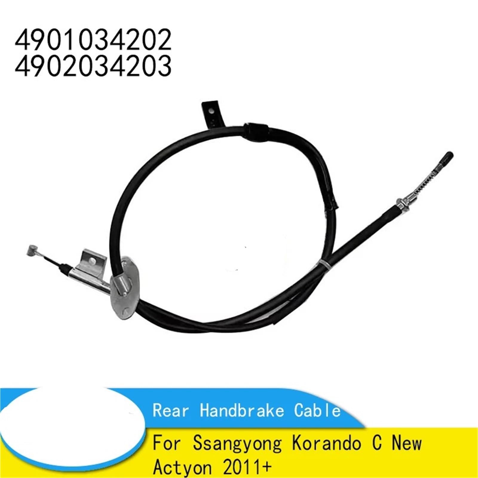 linka hamulca ręcznego 4901034202 4902034203 Pasuje do Ssangyong Korando C New Actyon 2011+ Linka hamulca ręcznego tylnego lewa prawa Cięgła hamulca ręcznego samochodu(Left)