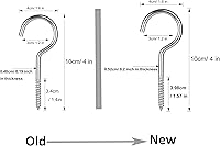 Vista 2 de Ganchos de tornillo grandes, ganchos de techo resistentes de 4 pulgadas para plantas colgantes de interior y exterior, 10 piezas