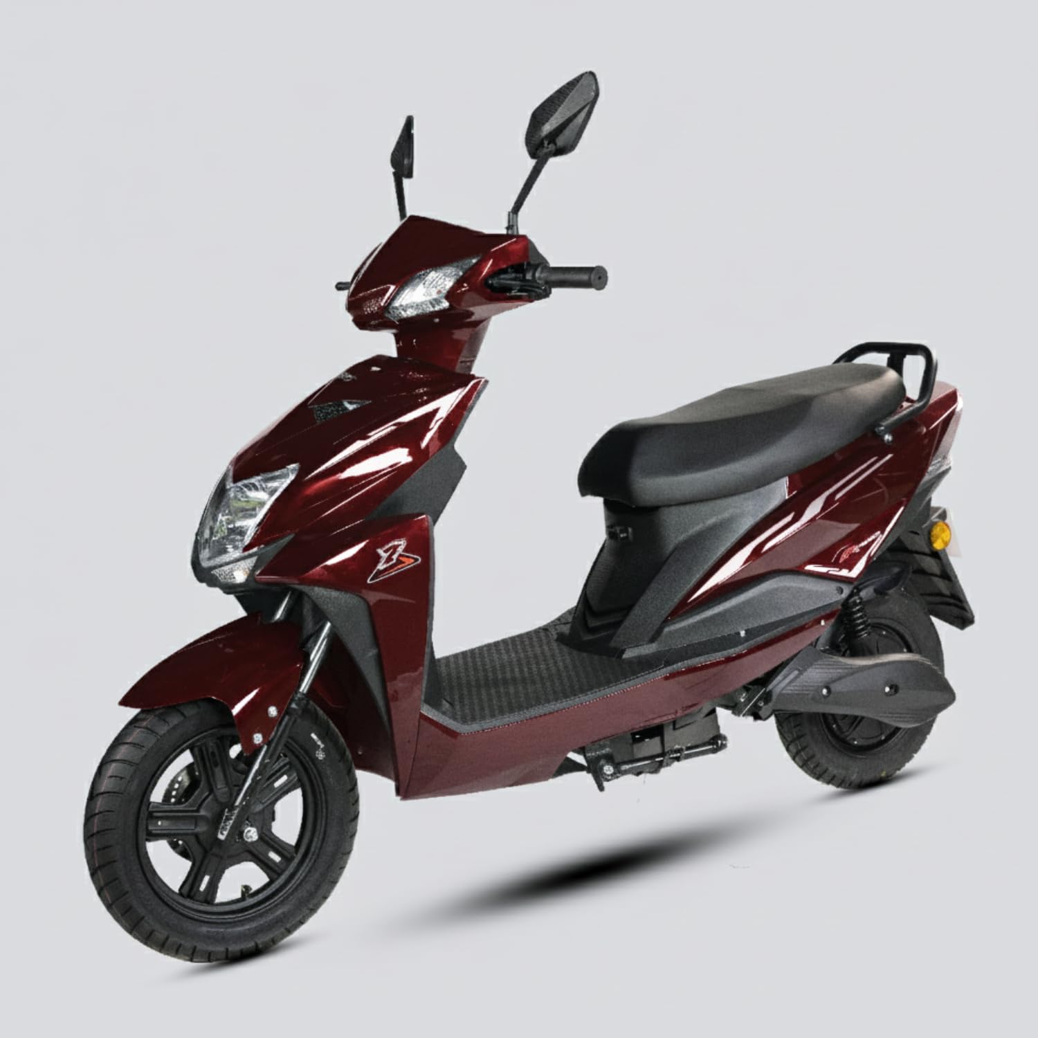 AMO Electric Scooter Single Light Lead Acid Low Speed -25kmph Range - 60-70 Km Non RTO in Black with Portable Charger Ex-Showroom (Red)