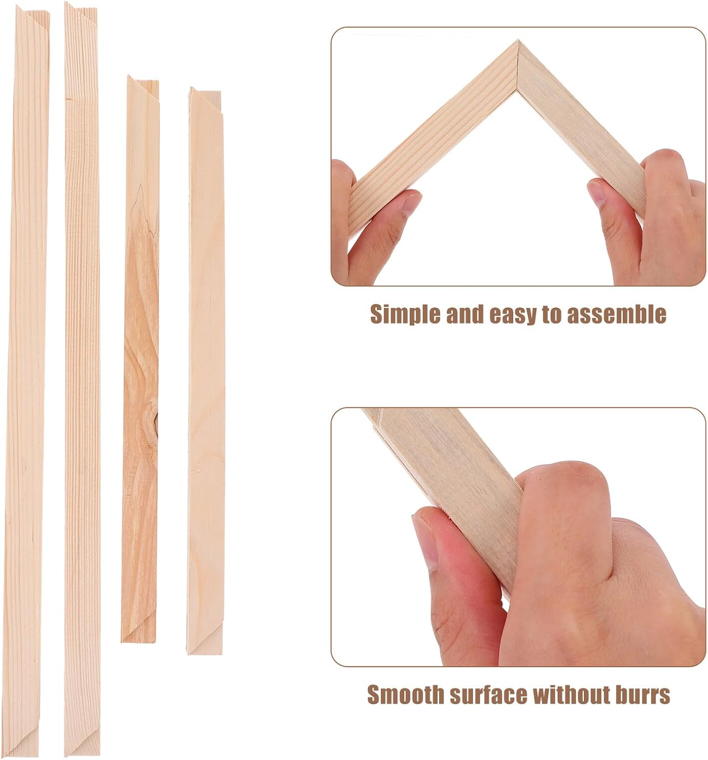 OSOLADY DIY Solid Wood Canvas Supporting Frame Kit for Oil Paintings Sturdy Stretcher Bars Designed Joints Easy Assembly Picture Frame for Art Canvas and Home Studio Decor