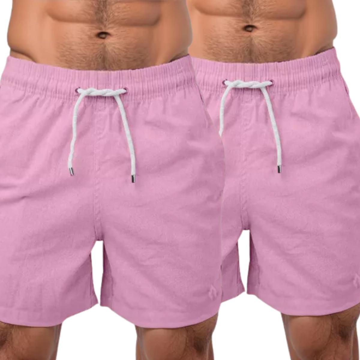 Combo 2 Bermudas Masculinas Linho Sofisticado Com Bolsos