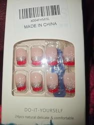 Amazon.com: Christmas Press on Nails Short Square With French Glitter Design, Snowflake Fake Nails Red Glossy Sparkly Silver Xmas White Snow Full Cover Glue on Winter Stick on for Women : Beauty & Personal Care