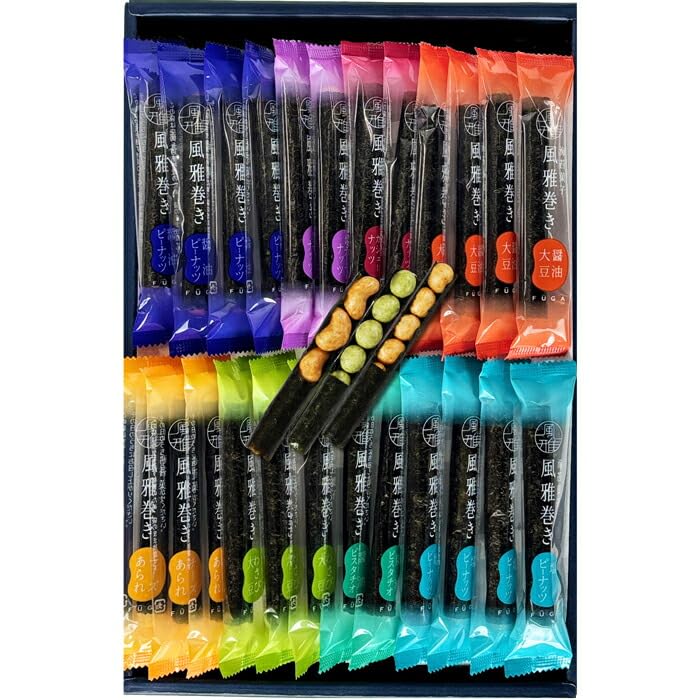 Amazon.co.jp: 海苔菓子 風雅巻き詰合せ 8種類36本入(FA-50(R)) : 食品