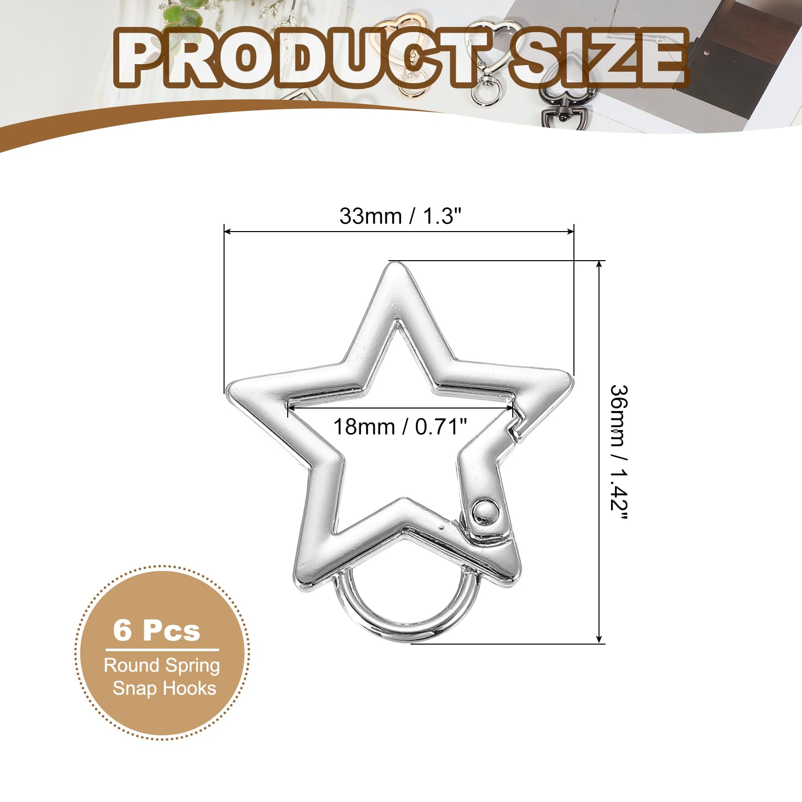 PATIKIL Star Keychain Clip - Image 2