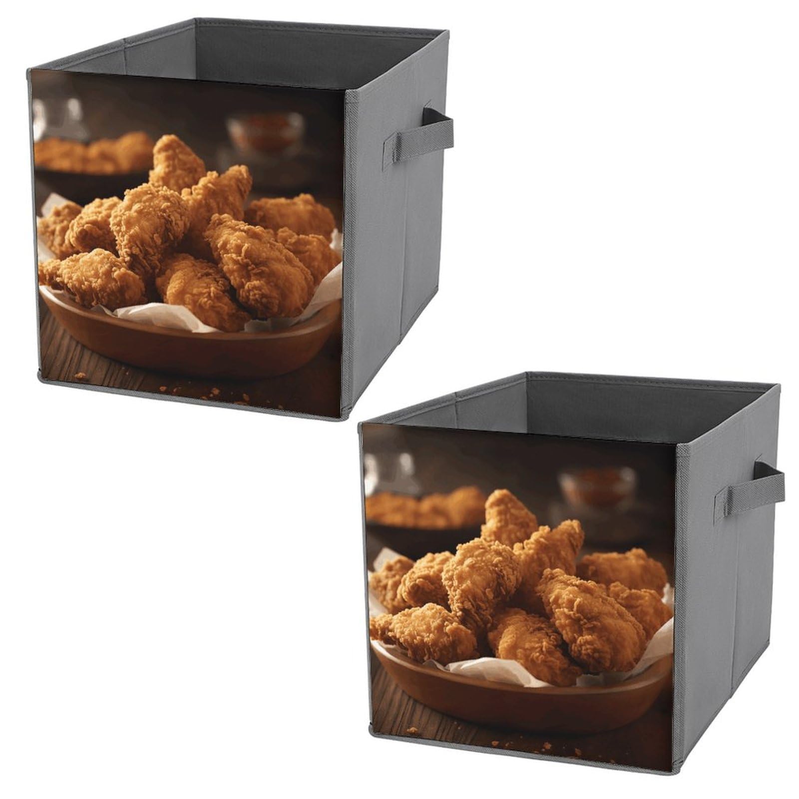 Paniers de rangement avec poignées en cuir bac pliable cube boîte pour vêtement