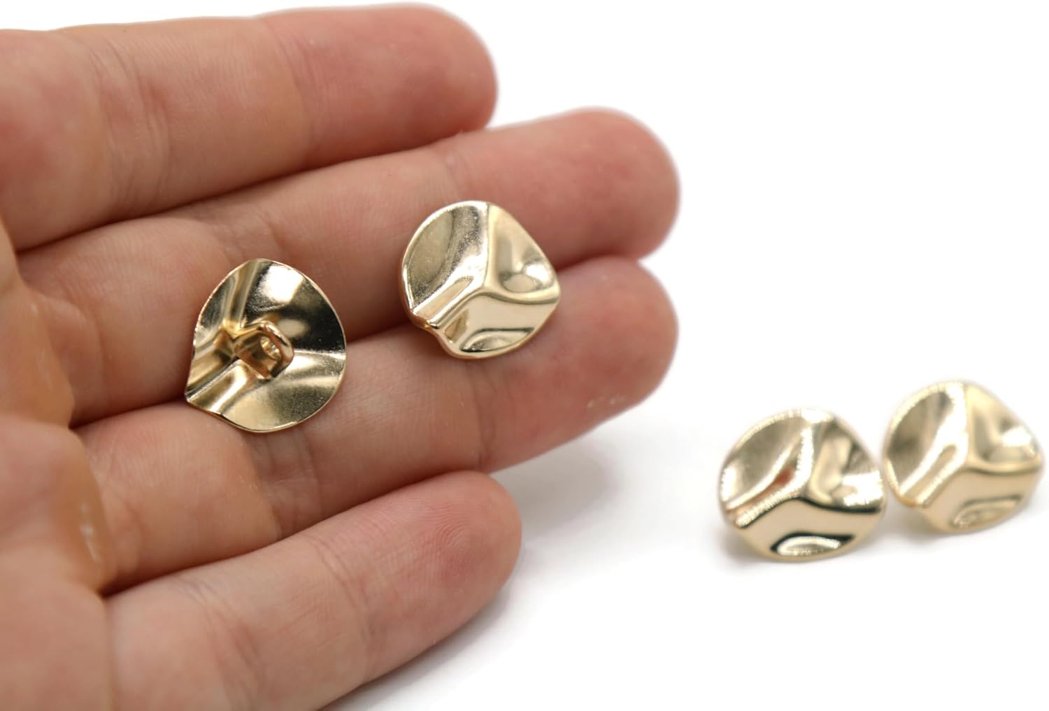Gold Metal Shank Buttons 3 Size Options - 12 Pcs Wavy Irregular Metal Shank Buttons Large for Men Women Blazer Coat Uniform Shirt Suit and Jacket Sewing Craft DIY 0.70 Inch (18mm), EM16403 image 4