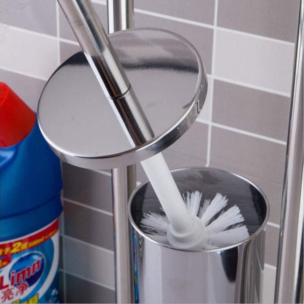 RUVOO Toilet Brush Holder Toilet Bowl Brush Toilet Brush Toilet Brushes and Holders Chromed Steel Toilet Brush and Paper Roll Holder Set Stainless Steel Bathroom Stand Toilet Brush and Holder