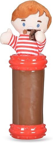 Augustus Gloop - Juguete de peluche para mascotas en el interior del tubo texturizado  Juguetes chirriantes para perros, juguetes de felpa para