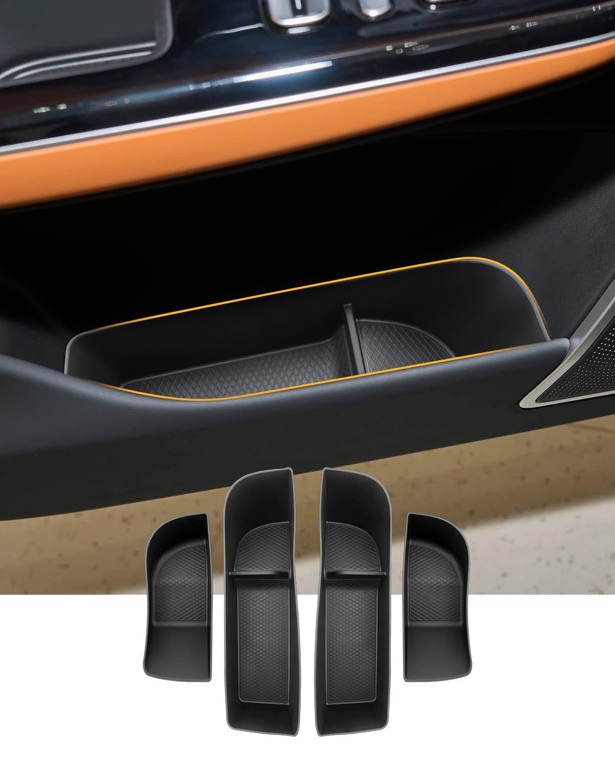YEE PIN [4 piezas] Caja de almacenamiento para bolsillos laterales de puerta para Xpeng G9 EV 2024-2026, bolsillo para puerta delantera y trasera, para Xpeng G9 EV accesorios Organizador interior de