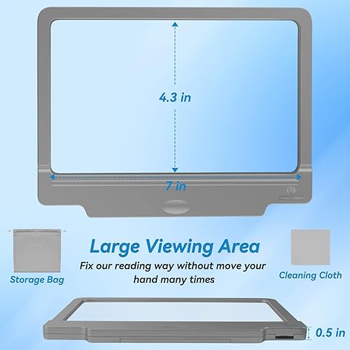 Miniatura 7 de Lupa 4X para lectura lupa grande y ligera con 36 luces LED de atenuación ultra brillantes que proporcionan un área de visualización de página