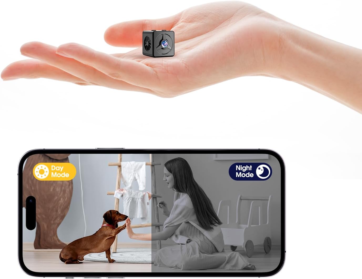 2K HD Hidden Camera - Wireless Mini Spy Camera - Micro WiFi Nanny Cam - Home Security Cameras with Motion Detection and Cloud Storage, App Control