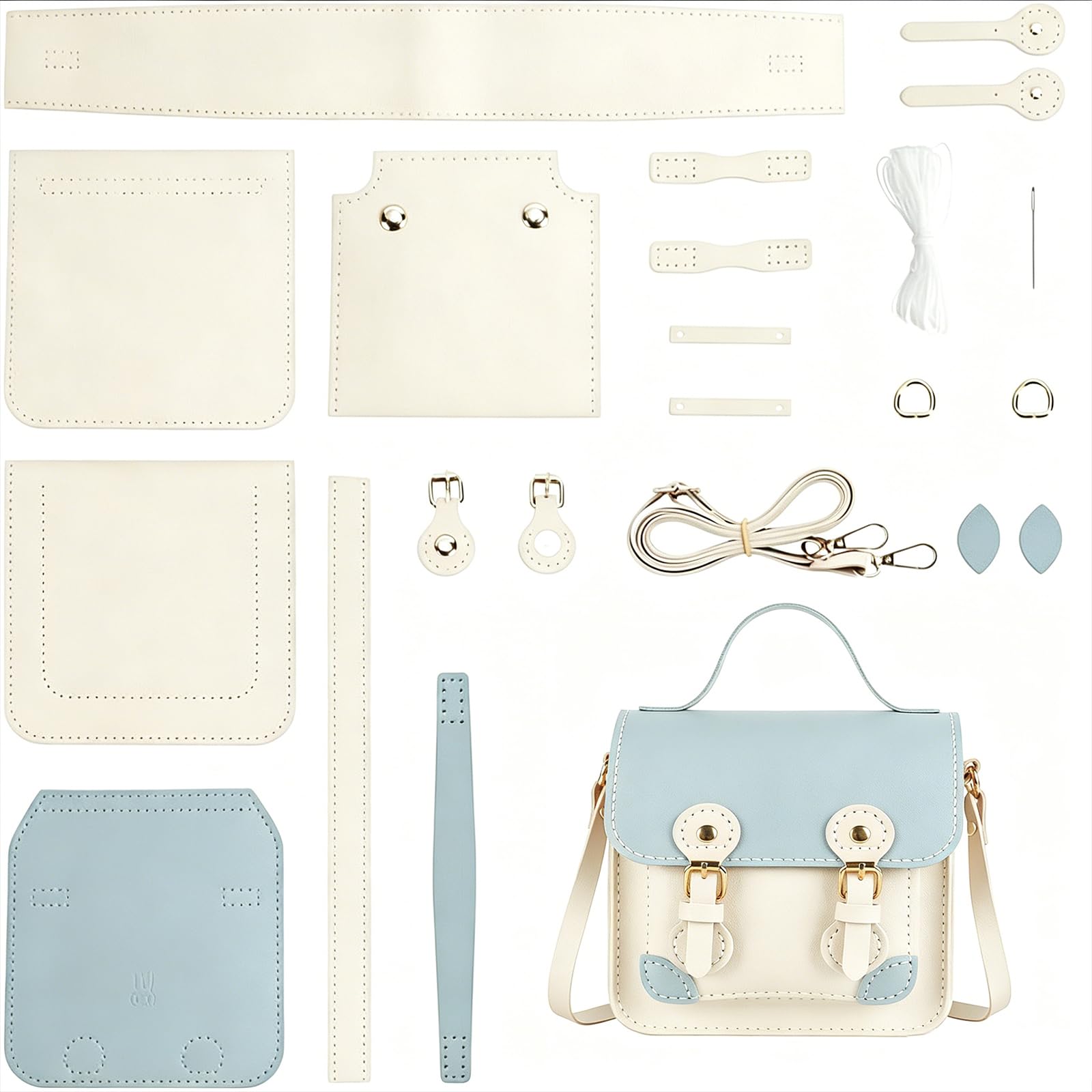 Kit de costura para bolso de hombro DIY: aprende marroquinería fácil con cuero sintético PU