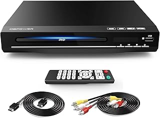 DBPOWER DVD Player for TV, DVD Players with HDMI & AV Cable, Full HD 1080P All-Region Free DVD CD MP3 Player with Remote Control, USB Port (non blueray)