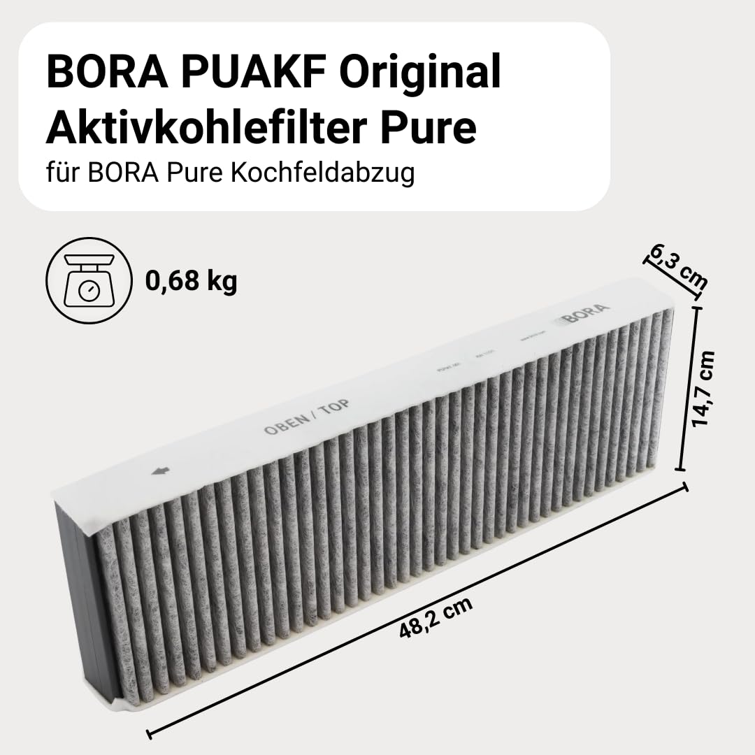 BORA PUAKF Original Aktivkohlefilter für PURE Dunstabzug Ersatzfilter
