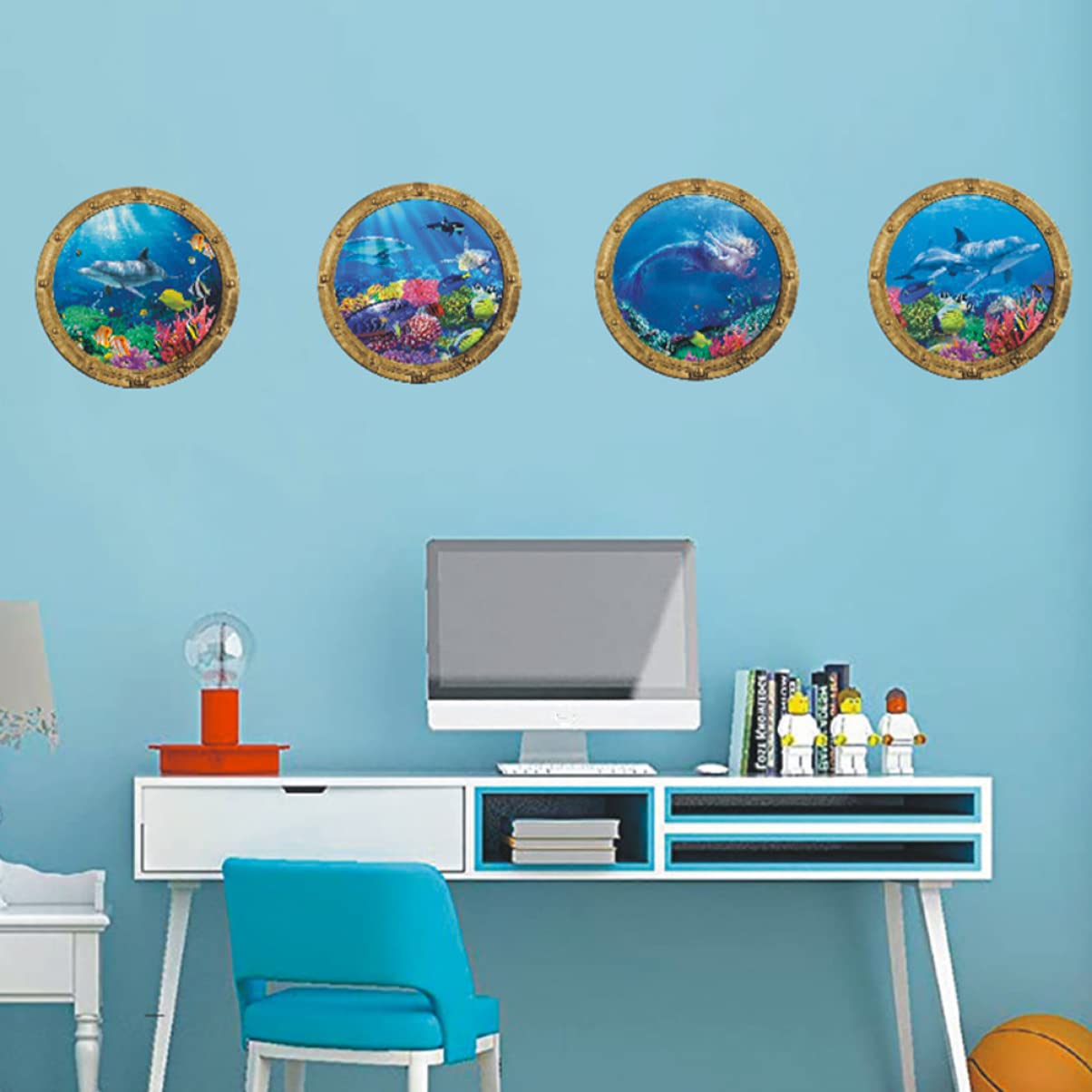 Toyvian 12pezzi Adesivi Murali Animali Marini Decorativo Per Casa Ufficio e Camera Da Letto Facile Installazione e Resistenti Perfetti Per Creare Atmosfere