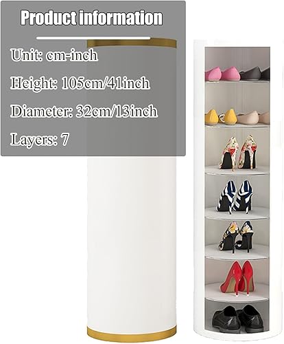 Miniatura 13 de Zapatero multifuncional de 360°, armario de almacenamiento para zapatos, zapatero giratorio vertical, zapatero para entrada, almacenamiento simple
