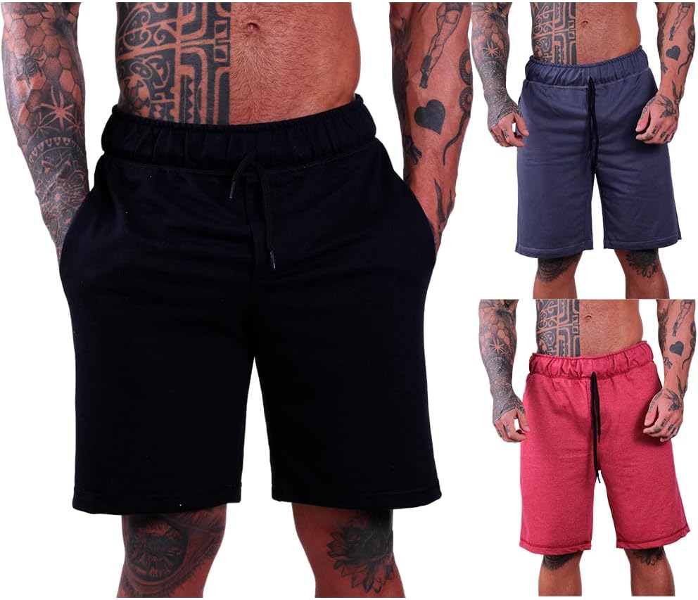 Kit 3 Bermudas Moletom Masculinas MXD Conceito Cores Básicas Casuais Treinos Musculação Academia Kit 3 Bermudas Moletom Masculinas MXD Conceito Cores Básicas Casuais Treinos Musculação Academia