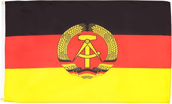 AZ FLAG - East Germany Flag - 3x5 Ft - 100D Polyester German Rda Banner with Two Metal Grommets - Fade Resistant - Vivid Colors - 3' x 5' Feet - 150x90 Cm