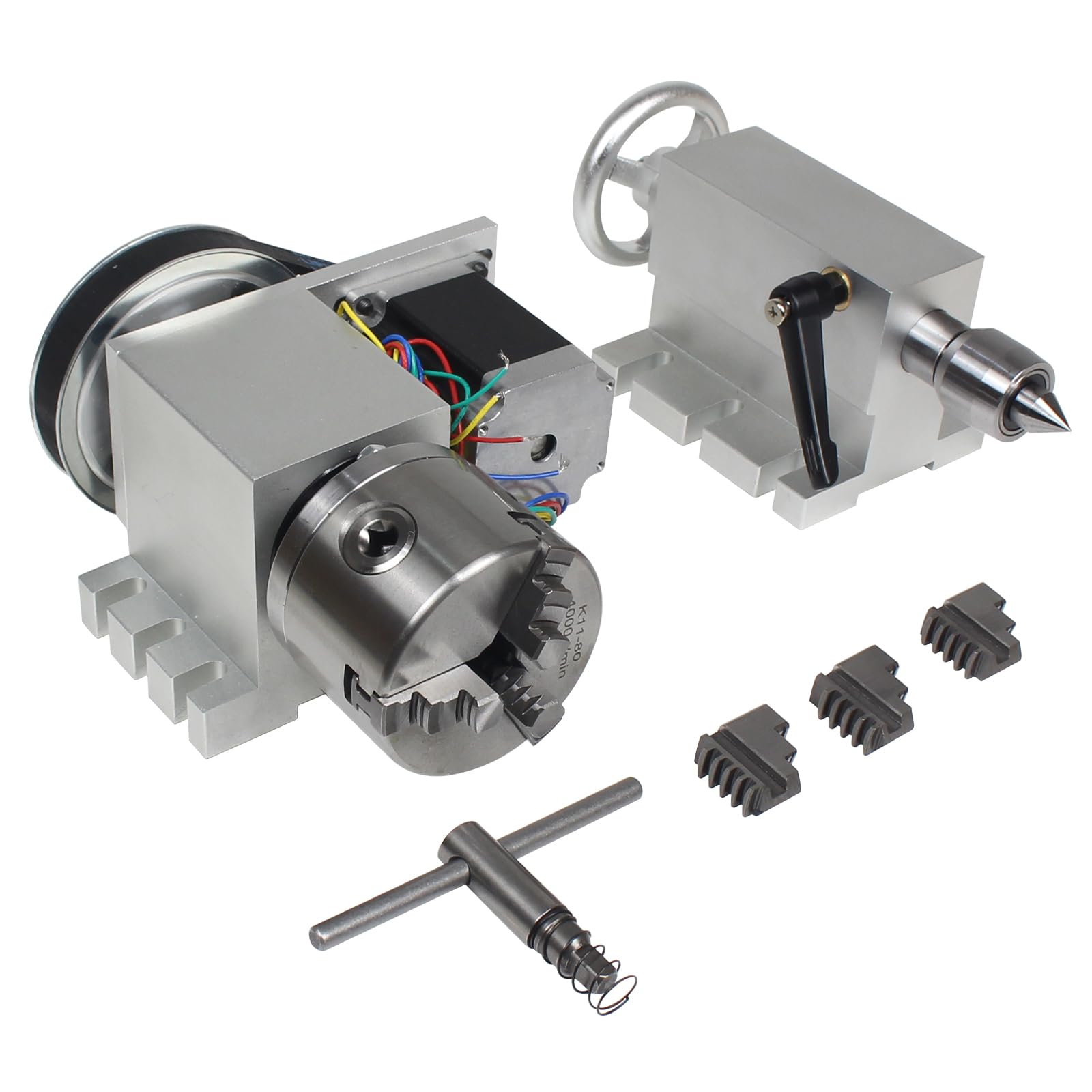 Amazon.co.jp: CNC 回転軸 4 軸、3 爪チャック、K11-80mm 中空