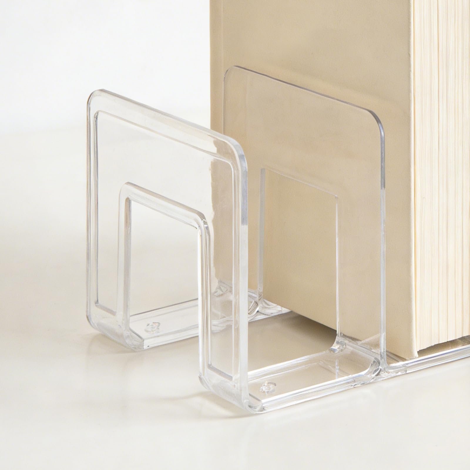 Organizadores para Libros y Documentos Pack de 2, Porta Documentos Revistero 4 Compartimentos, Organizador Escritorio PVC Transparente A4