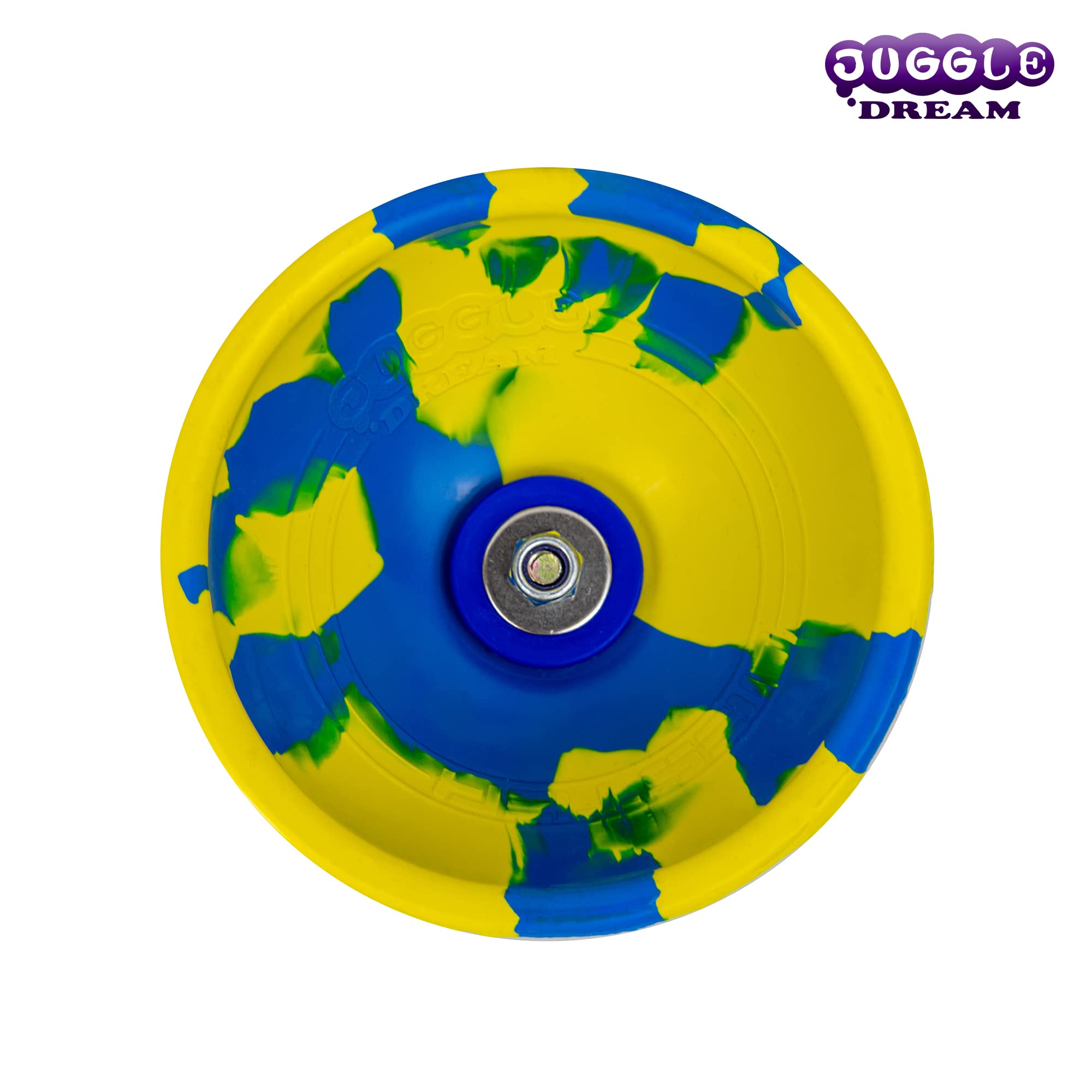 Juggle Dream Jester Diabolo Set – con Bacchette in Legno e Video di Apprendimento Online, Giocattolo da Giocoleria (Blu/Giallo)