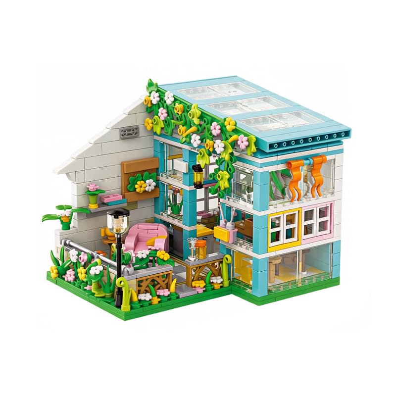 Image of SKY LINE OCEAN Garden LED House Building Block Set, 626+ PCS DIY Mini House with Lights, Creative Garden Cottage Model Kit, Construction Toy Gift for Kids & Teens | 5 Year Structural Warranty