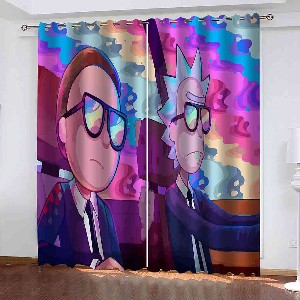 Rideau Occultant Lourd et Solide Violet 300x270 cm Design Anime Japonais