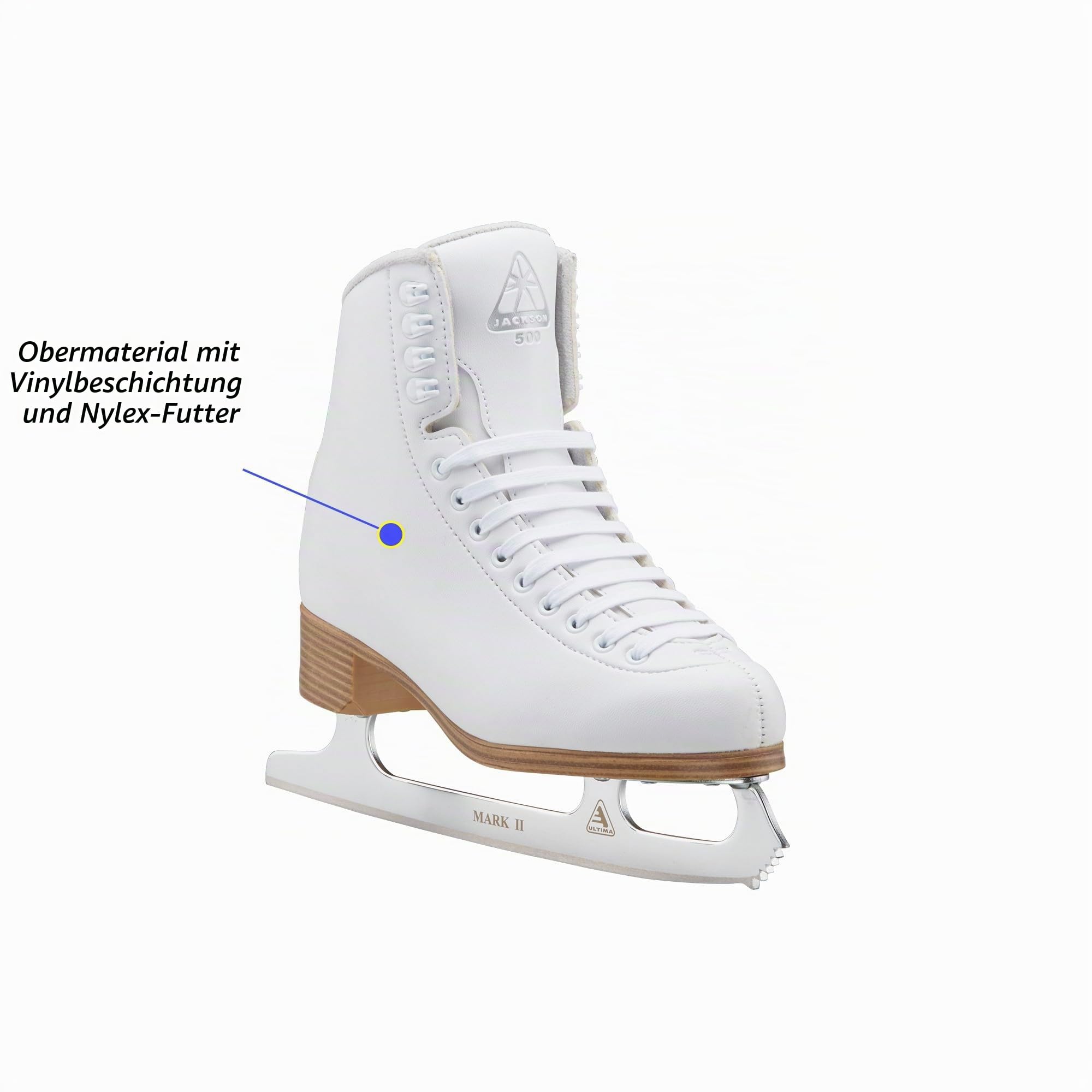 Jackson Ultima - Jackson Classic 500 Boot with Mark II Blade, Moderate Support Figure Skates for Women and Girls, Championship Quality Ice Skates, (Style No. JC500)