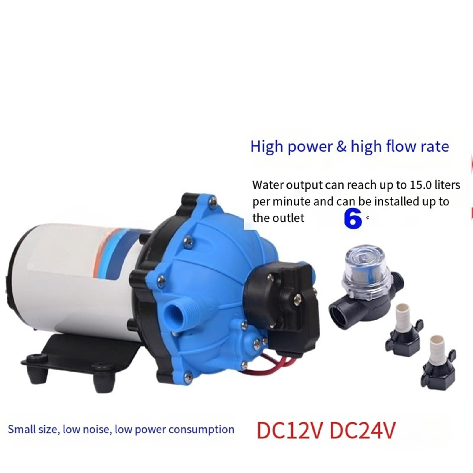 Pompa autoadescante da 15 litri booster elettrica a membrana for irrigazione domestica e spruzzatura/risciacquo del giardino per Petrolio, Diesel, Petrolio(24V)