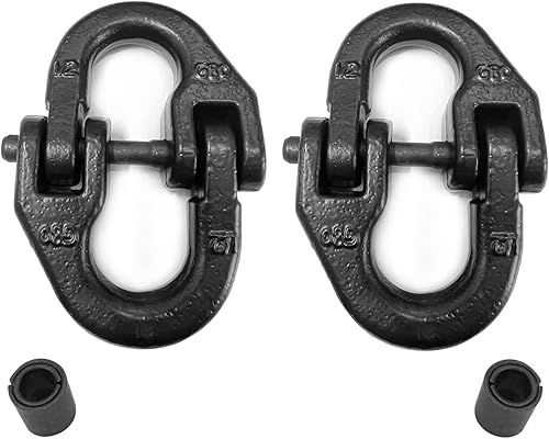 2 piezas de bloqueo de martillo de cadena de seguridad de enganche de remolque de 1/2 pulgada con conector de cadena, enlace de acoplamiento de
