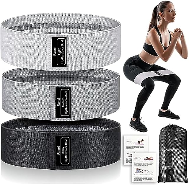 Booty Resistance Bands Set, Renoj Non Slip Hip Exercise Bands for Legs and Butt Women [3 Set]